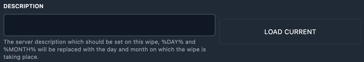 Server Description Setup