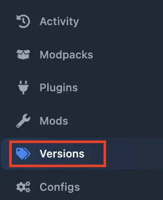 Versions Sidebar Tab