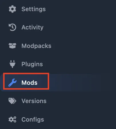 Minecraft Mods Module Menu